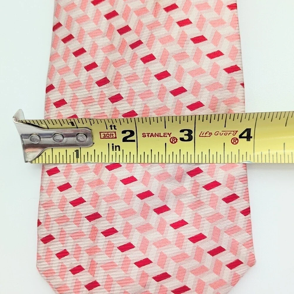 Bijoux Terner 100% Silk Men's Tie - Red/Pink Pattern